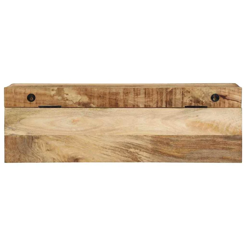 Porte-manteau rectangulaire moderne rangement avec crochets et étagère 73 x 19 x 23 cm en bois de manguier massif marron 02_0057996