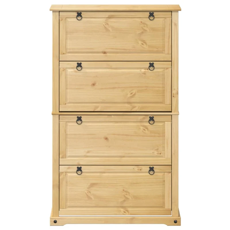 Armoire à chaussures range chaussures rangement meuble entrée couloir salon Corona 99 x 32 x 163,5 cm bois de pin massif brun 02_0021749
