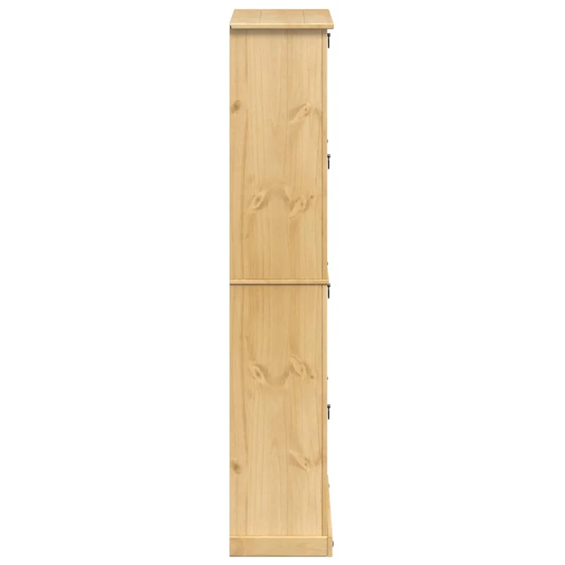 Armoire à chaussures range chaussures rangement meuble entrée couloir salon Corona 99 x 32 x 163,5 cm bois de pin massif brun 02_0021749