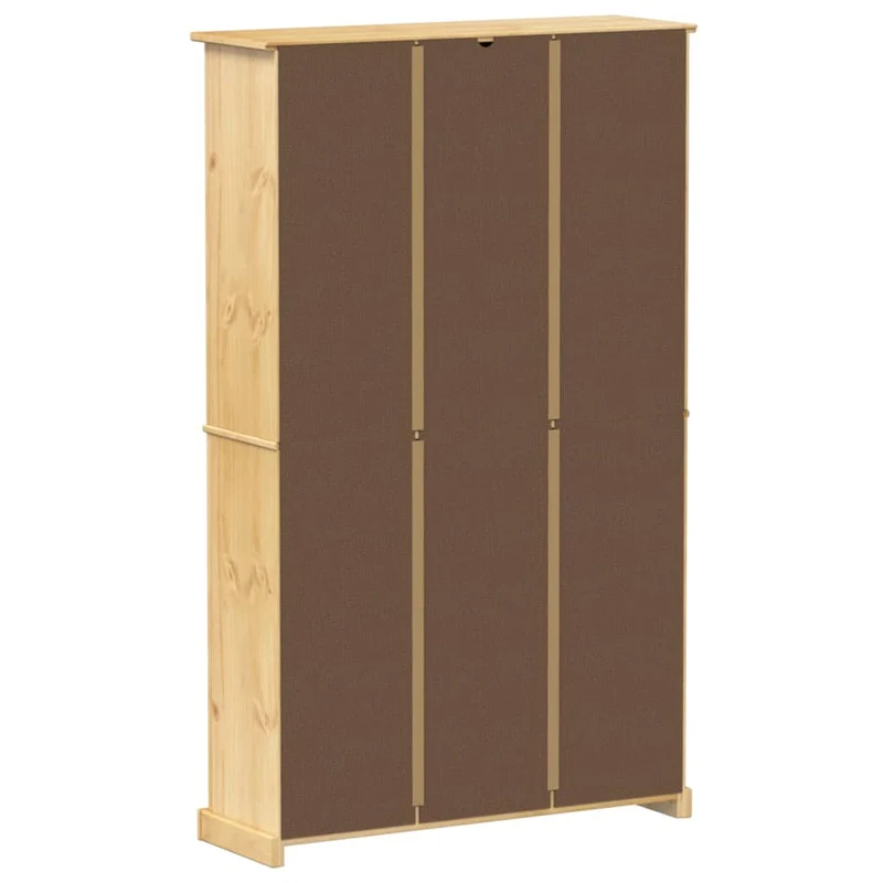Armoire à chaussures range chaussures rangement meuble entrée couloir salon Corona 99 x 32 x 163,5 cm bois de pin massif brun 02_0021749