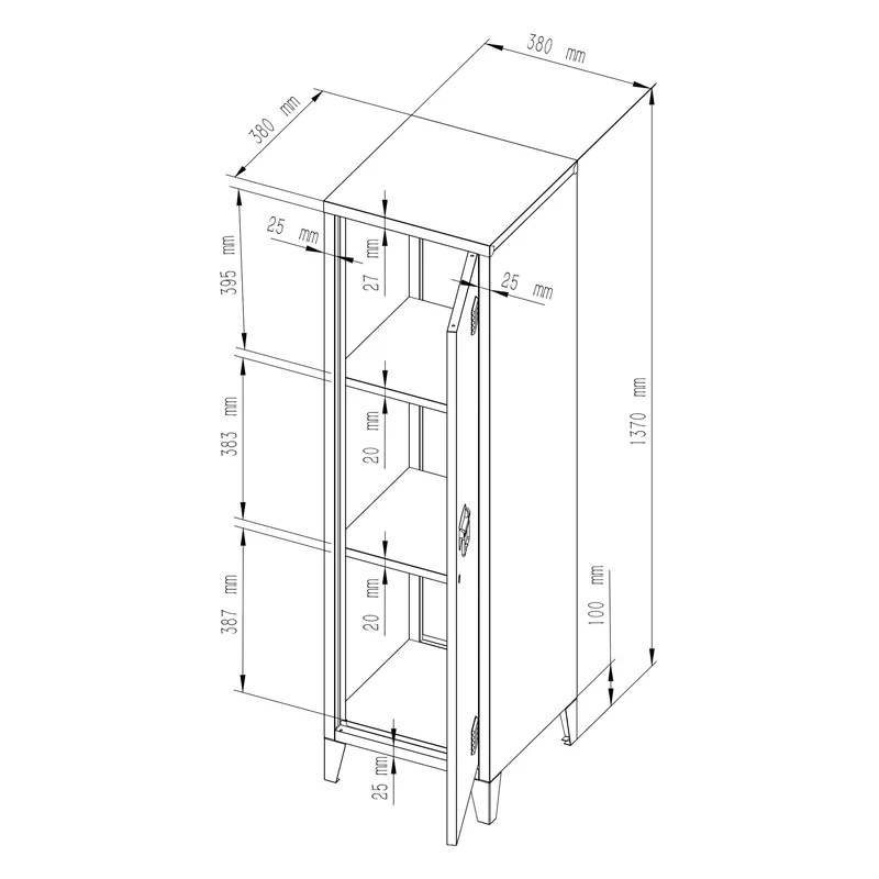 Armoire étagère meuble de rangement 137 x 38 x 38 cm à casier métallique vérouillable vert 03_0008948