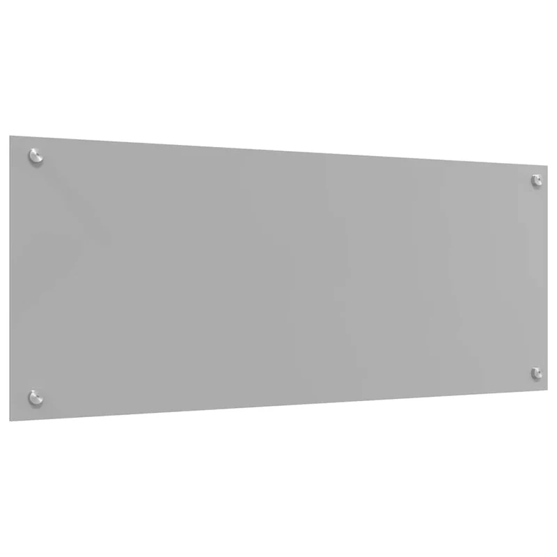Lot de 2 dosserets de cuisine moderne 100 x 40 cm durable et thermorésistant en verre trempé gris clair 02_0056235