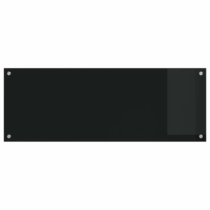 Lot de 2 dosserets de cuisine 110 x 40 cm design moderne résistant à la chaleur épuré en verre trempé noir 02_0056265