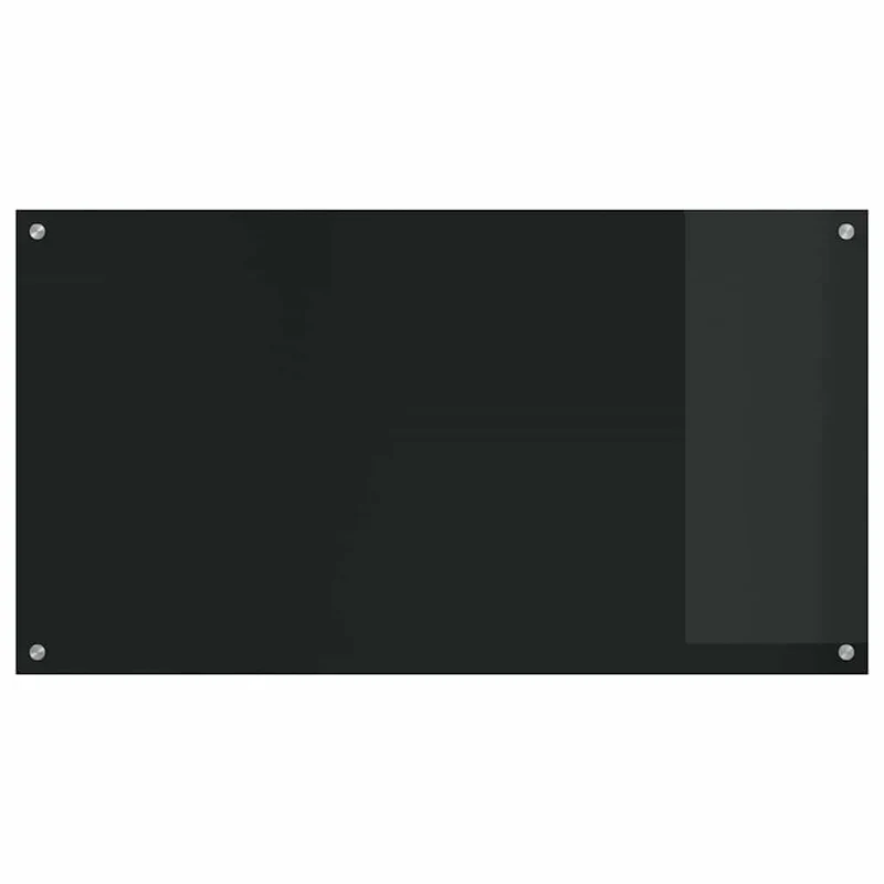 Lot de 2 dosserets de cuisine moderne 110 x 60 cm résistant à la chaleur facile à installer en verre noir 02_0056267