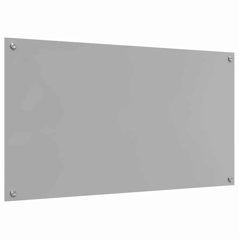 Dosseret de cuisine moderne 110 x 60 cm résistant à la chaleur finition épurée en verre trempé gris clair 02_0058481
