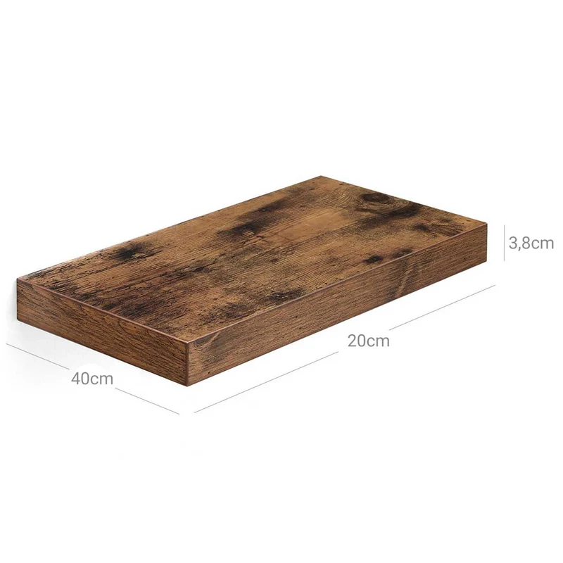 Étagère murale tablette murale étagère flottante étagère de rangement 40 x 20 x 38 cm marron 12_0005780