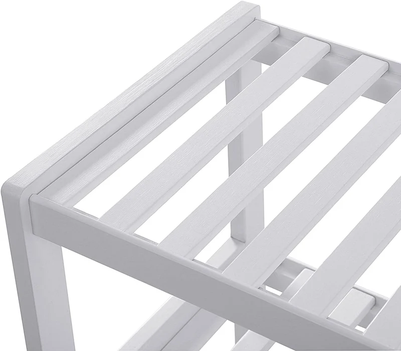 Étagère à chaussures étagère de rangement 3 niveaux en bambou 70 x 26 x 55 cm blanc 12_0000486