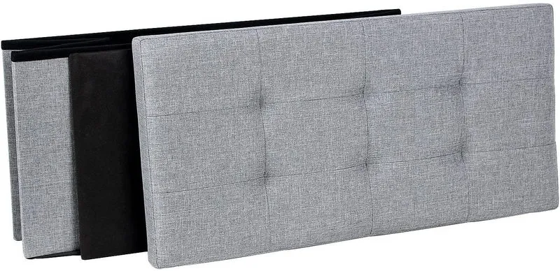 Banc de rangement pour coffre banquette tabouret 50 litres 76 cm gris clair 12_0000226