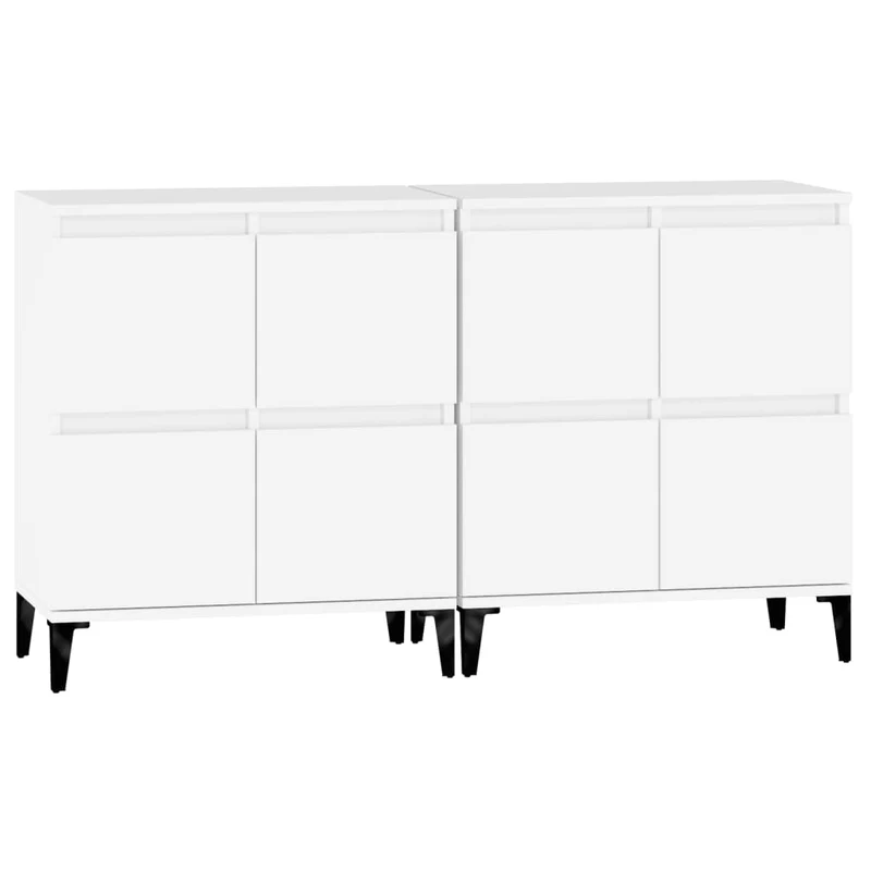 Buffet bahut commode armoire meuble de rangement organisateur cuisine salle de séjour salons lot de 2 60 x 35 x 70 cm bois d'ingénierie blanc 02_0036682