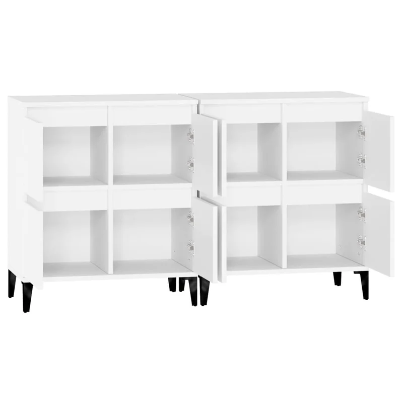 Buffet bahut commode armoire meuble de rangement organisateur cuisine salle de séjour salons lot de 2 60 x 35 x 70 cm bois d'ingénierie blanc 02_0036682