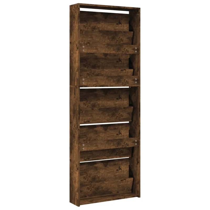 Armoire à chaussures range chaussures rangement meuble entrée couloir salon miroir 5 niveau x 63 x 17 x 169,5 cm brun 02_0021889