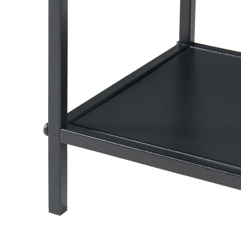 Table console métal 66 x 60 x 20 cm entrée salon salle à manger noir 03_0010871