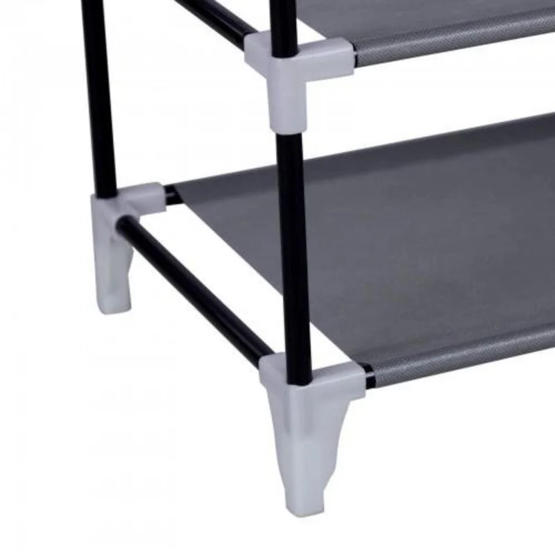 Armoire/étagères à chaussures 10 couches avec housse 27 paires de chaussures 58 x 28 x 160 cm gris 12_0001085
