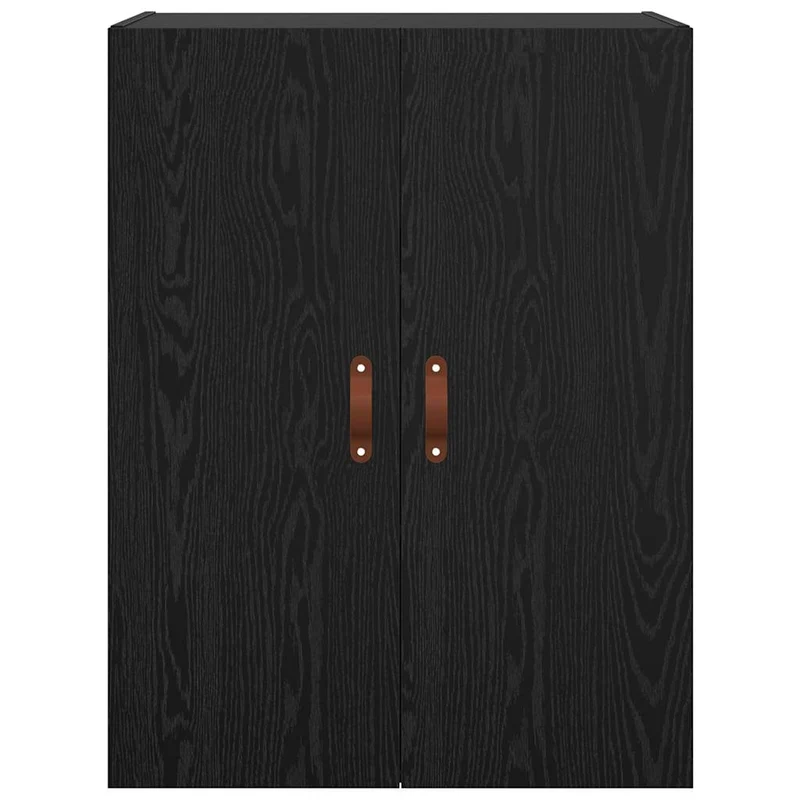 Lot de 2 armoires murales modernes mural 69,5 x 34 x 90 cm avec grand espace de stockage style épuré en bois d'ingénierie chêne noir 02_0056063
