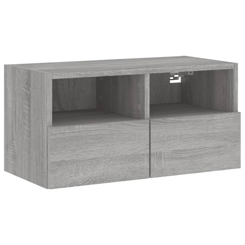 Meubles TV multimédia étagère télévision buffet téléviseur salle à manger salon chambre 4 pièces sonoma bois d'ingénierie gris 02_0029247