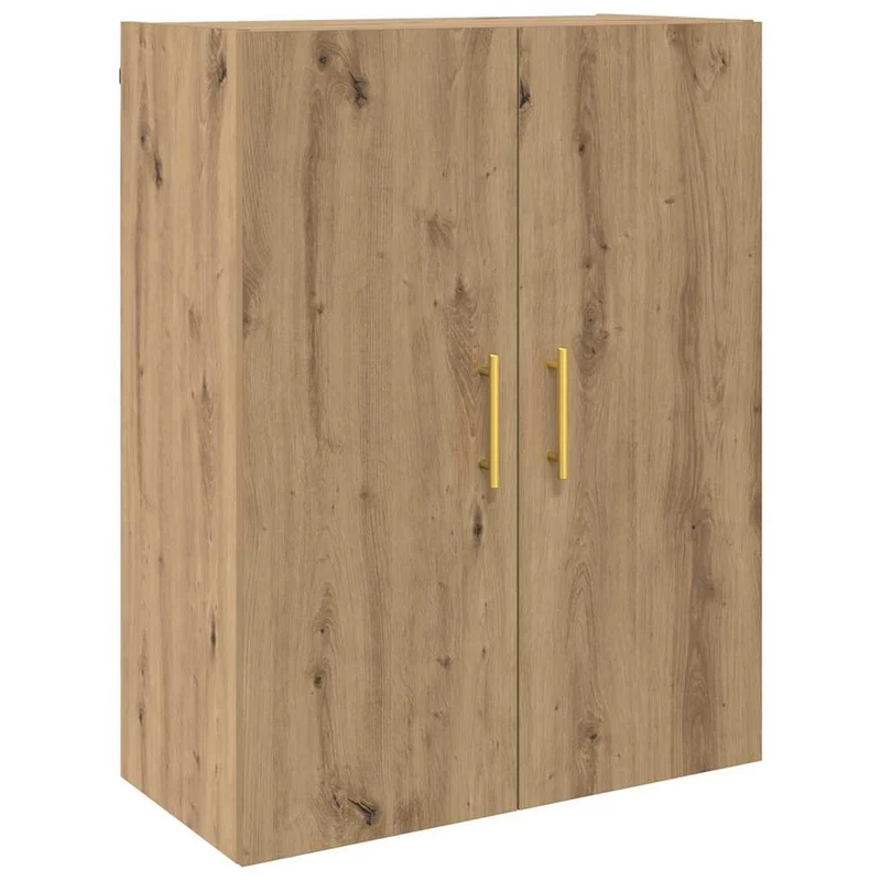 Lot de 2 armoires murales modernes avec 4 portes rangement 69 x 34 x 90 cm en bois d'ingénierie chêne artisanal 02_0056041