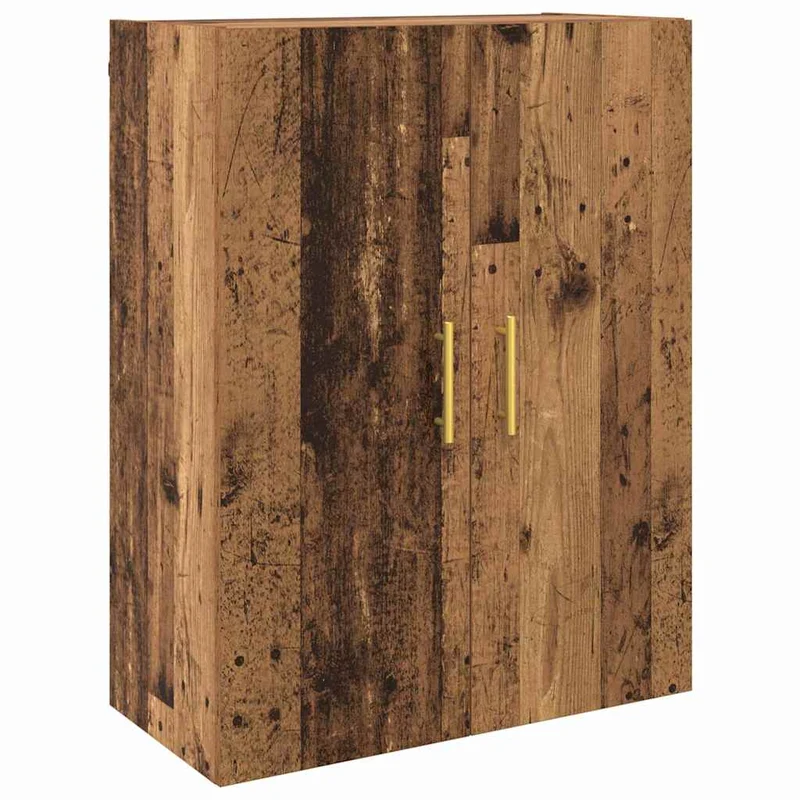 Lot de 2 armoires murales modernes 69,5 x 34 x 90 cm avec grand espace de rangement design épuré en bois ancien 02_0056040
