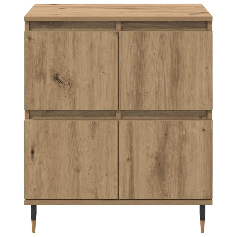 Lot de 3 armoires de rangement modernes 60 x 35 x 70 cm avec grand espace de stockage style contemporain en bois chêne artisanal 02_0056047
