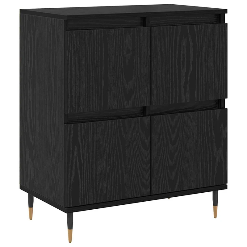 Lot de 3 armoires de rangement moderne 60 x 35 x 70 cm avec grand espace de stockage design en bois d'ingénierie chêne noir 02_0056048