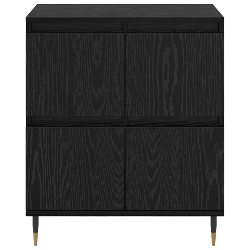 Lot de 3 armoires de rangement moderne 60 x 35 x 70 cm avec grand espace de stockage design en bois d'ingénierie chêne noir 02_0056048