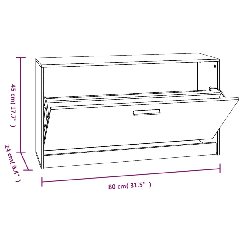 Banc à chaussures bottes commode étagère meuble entrée rangement 80 x 24 x 45 cm bois d'ingénierie marron 02_0022933