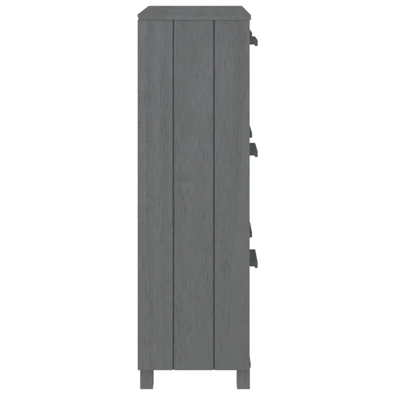 Armoire à chaussures range chaussures rangement meuble entrée couloir salon foncé 59,5 x 35 x 117 cm Pin massif gris 02_0021864
