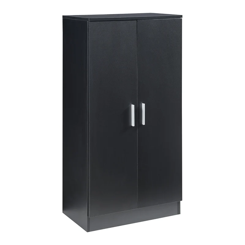 Armoire étagère meuble de rangement à chaussures avec 2 portes 108 x 55 x 35 cm noir 03_0008950
