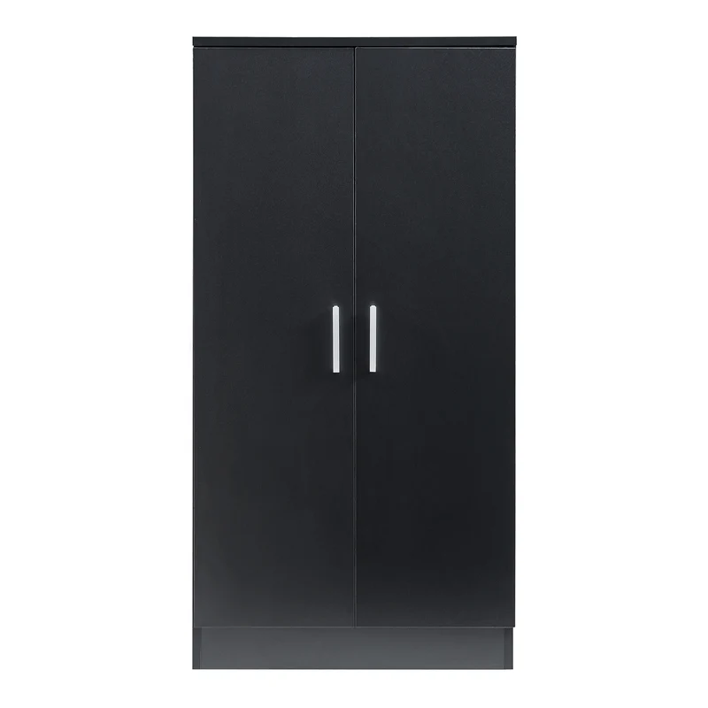 Armoire étagère meuble de rangement à chaussures avec 2 portes 108 x 55 x 35 cm noir 03_0008950
