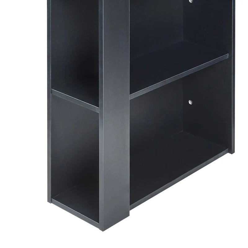 Table de Bar 3 Étagères 120x60x106 cm Effet Noyer Noir 03_0010989