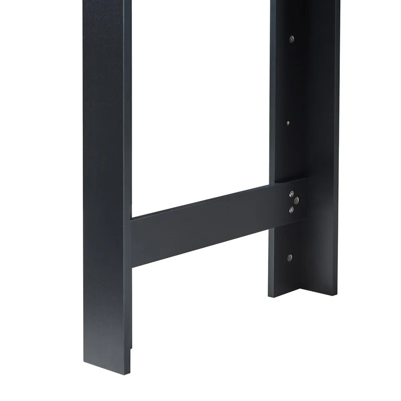 Table de Bar 3 Étagères 120x60x106 cm Effet Noyer Noir 03_0010989
