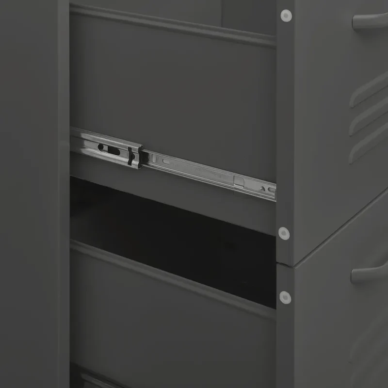 Armoire à tiroirs 80 x 35 x 101,5 cm 6 tiroirs avec glissières en acier anthracite robustesse moderne 02_0046841