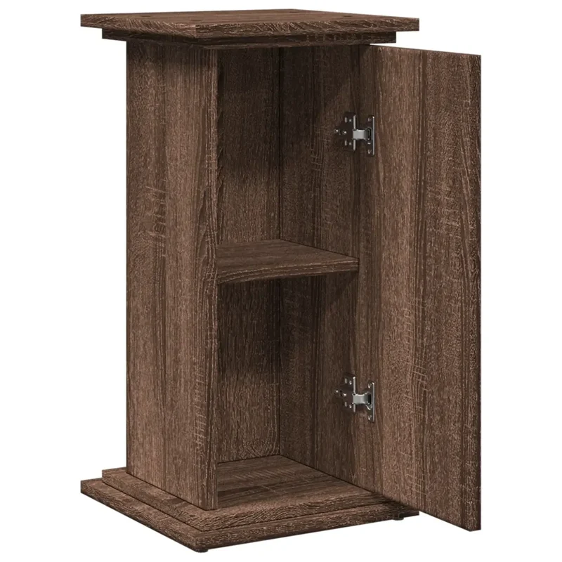 Piedestal avec rangement décoratif pour salon 31 x 30 x 60 cm utilisation pratique en bois d'ingénierie chêne marron 02_0050545