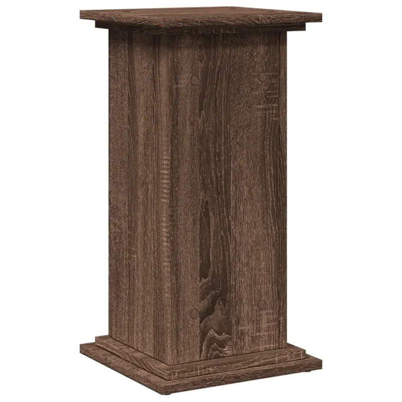 Piedestal avec rangement décoratif pour salon 31 x 30 x 60 cm utilisation pratique en bois d'ingénierie chêne marron 02_0050545