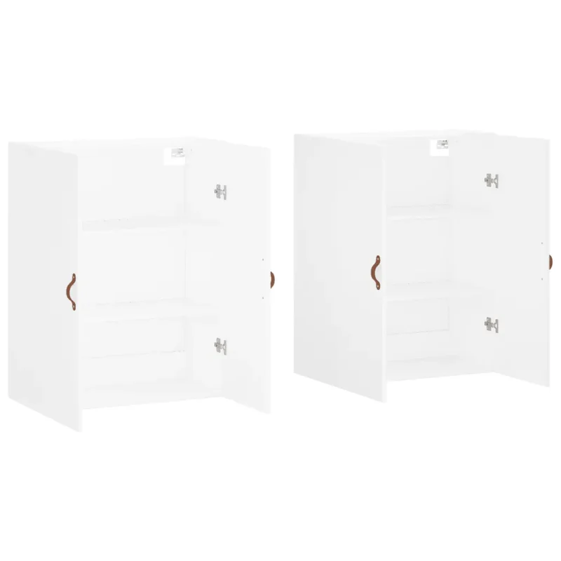 Lot de 2 armoires murales fonctionnelles prêtes à assembler 69,5 x 34 x 90 cm en bois d'ingénierie blanc 02_0055343