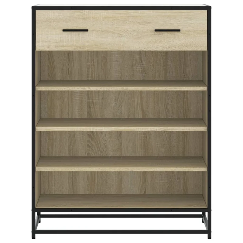 Armoire à chaussures chêne sonoma 75 x 38 x 97,5 cm avec 4 compartiments design moderne en bois d'ingénierie 02_0055629