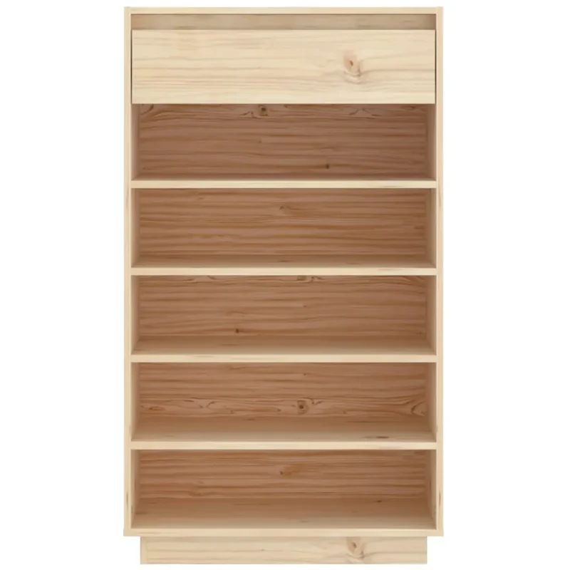 Armoire à chaussures en bois de pin massif pratique avec tiroirs 60 x 34 x 105 cm en bois naturel 02_0048107