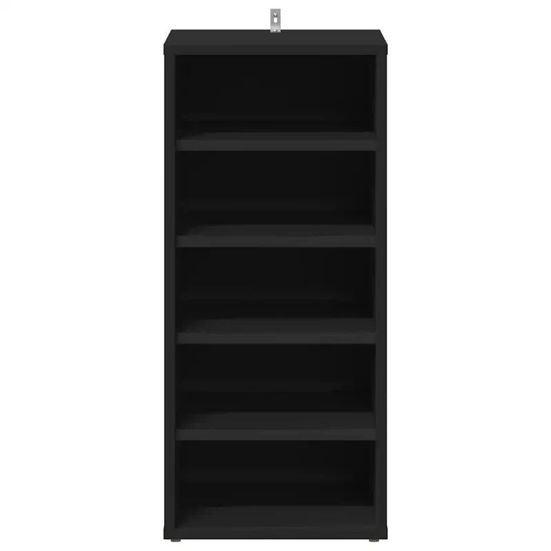 Armoire à chaussures noire moderne fixable mur ou sol 31,5 x 35 x 70 cm en aggloméré noir 02_0047963