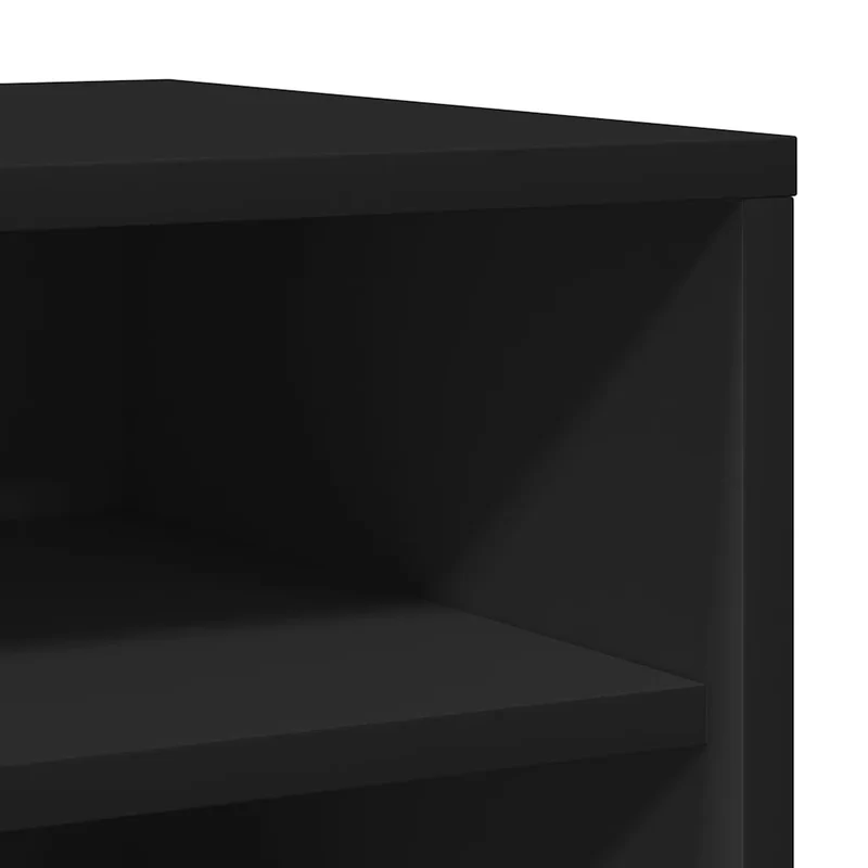 Armoire à chaussures noire moderne fixable mur ou sol 31,5 x 35 x 70 cm en aggloméré noir 02_0047963