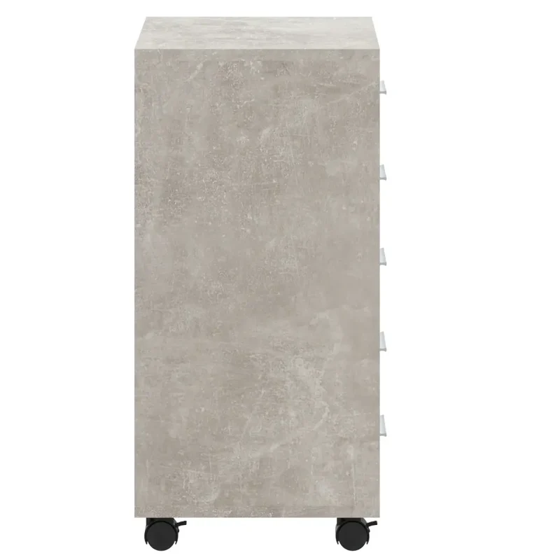 Armoire à tiroirs moderne avec roulettes 33 x 38 x 63 cm pratique flexible bureau en bois d'ingénierie gris béton 02_0047077