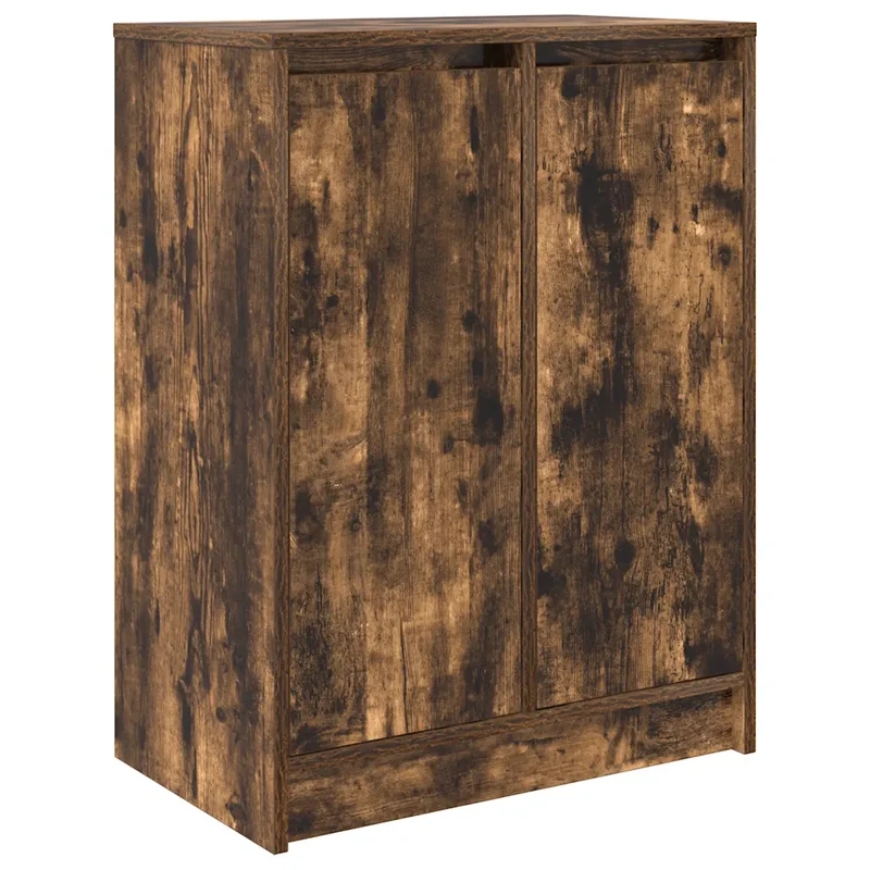 Armoire à chaussures chêne fumé 57 x 34 x 76 cm grand espace de rangement moderne pratique en bois d'ingénierie chêne fumé 02_0051773