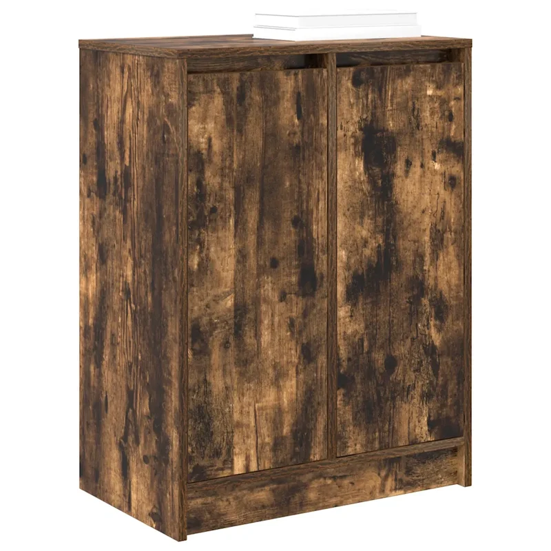 Armoire à chaussures chêne fumé 57 x 34 x 76 cm grand espace de rangement moderne pratique en bois d'ingénierie chêne fumé 02_0051773
