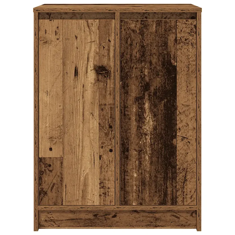 Armoire à chaussures vintage avec 2 portes 57 x 34 x 76 cm rangement espace optimisé en bois d'ingénierie vieux bois 02_0051776