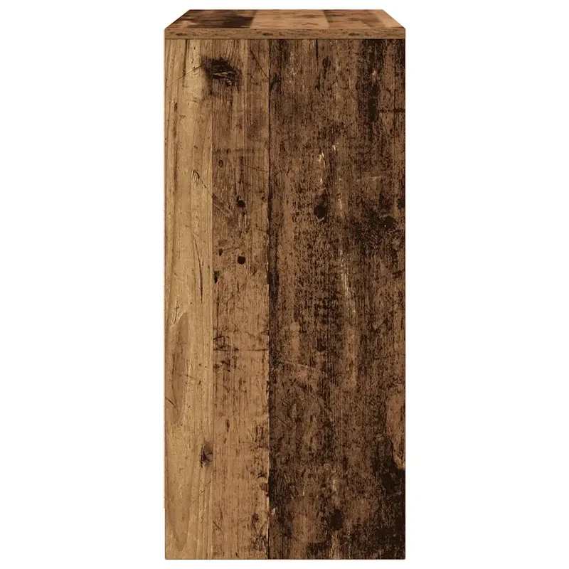 Armoire à chaussures vintage avec 2 portes 57 x 34 x 76 cm rangement espace optimisé en bois d'ingénierie vieux bois 02_0051776