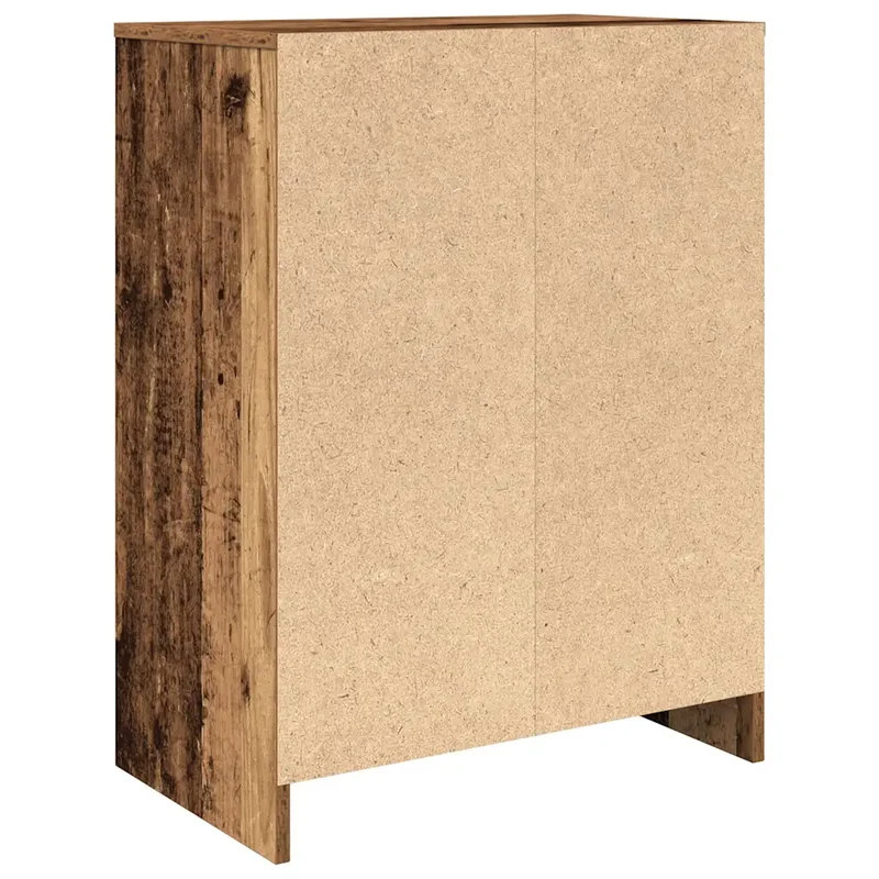 Armoire à chaussures vintage avec 2 portes 57 x 34 x 76 cm rangement espace optimisé en bois d'ingénierie vieux bois 02_0051776