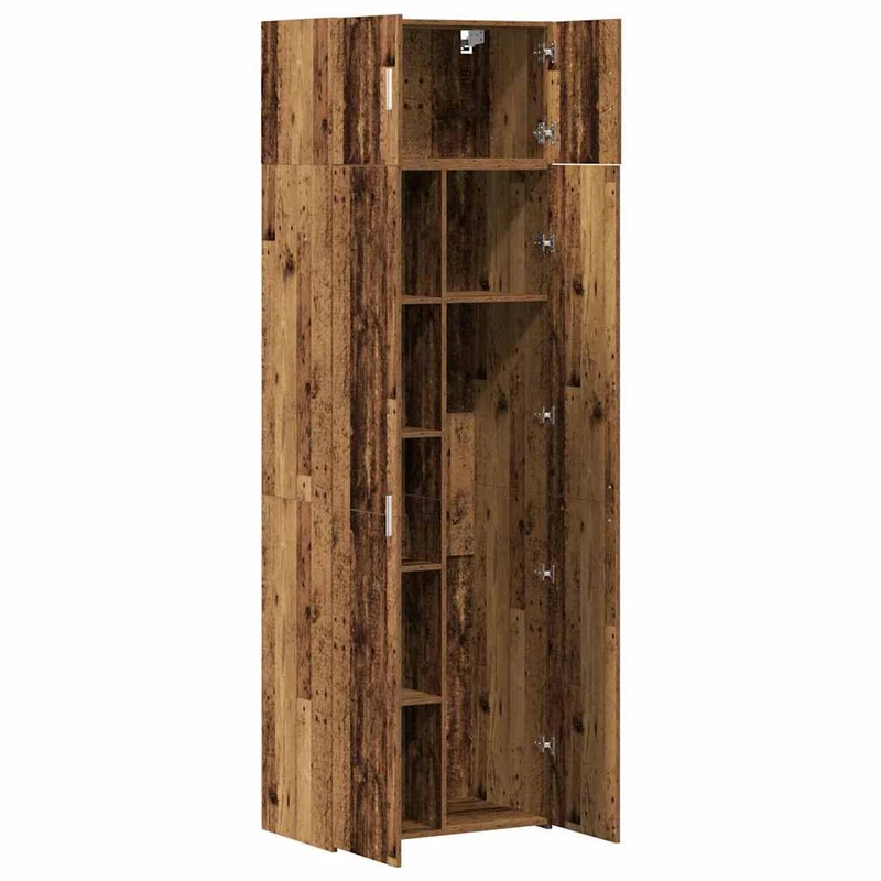 Armoire de rangement moderne avec 2 portes 70 x 42,5 x 185 cm finition épurée style contemporain en bois ancien 02_0055999