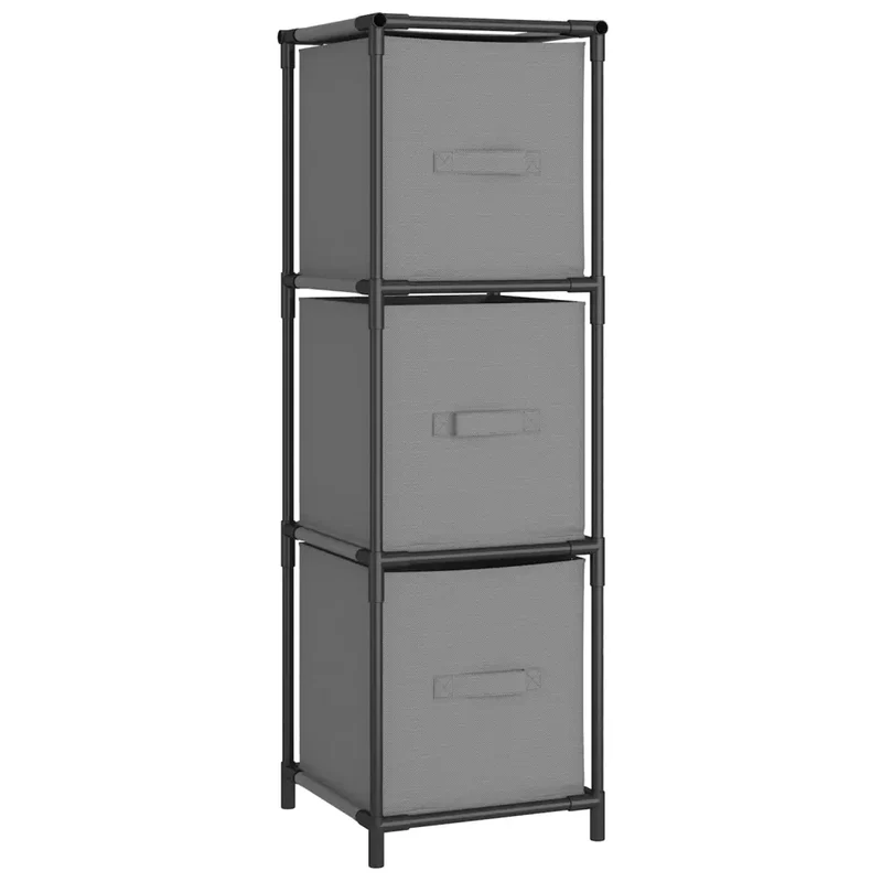 Armoire de rangement avec 3 tiroirs spacieux 34 x 34 x 101 cm design simple en acier gris 02_0046933