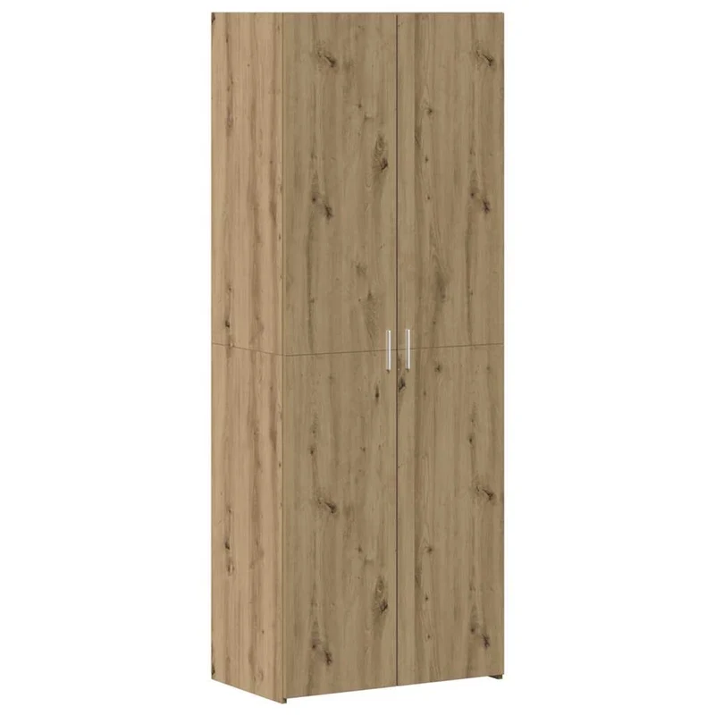 Armoire de rangement moderne rectangulaire 70 x 42,5 x 185 cm grand espace de stockage minimaliste en bois chêne artisanal 02_0056000