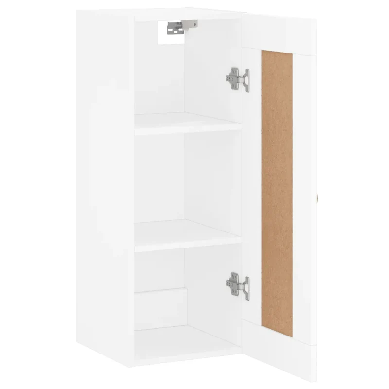 Armoire murale blanche élégante avec 3 compartiments 34,5 x 34 x 90 cm en bois d'ingénierie blanc 02_0048937
