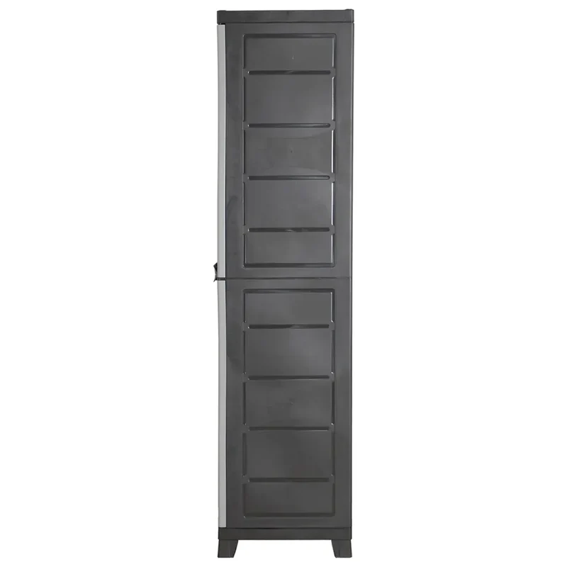 Armoire de rangement compacte 65 x 45 x 181 cm avec étagères réglables design moderne en plastique gris 02_0046950