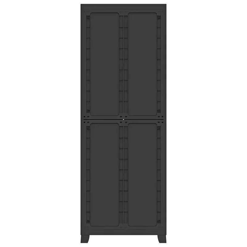 Armoire de rangement compacte 65 x 45 x 181 cm avec étagères réglables design moderne en plastique gris 02_0046950